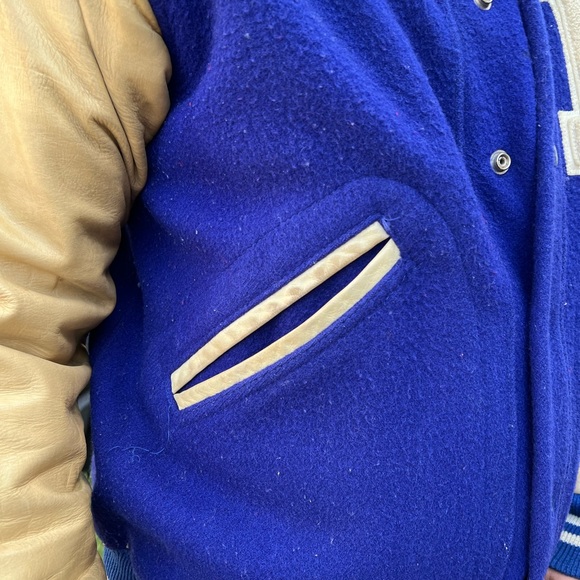 Vintage Letterman’s Varsity Jacket Wool and Leather - Picture 6 of 9